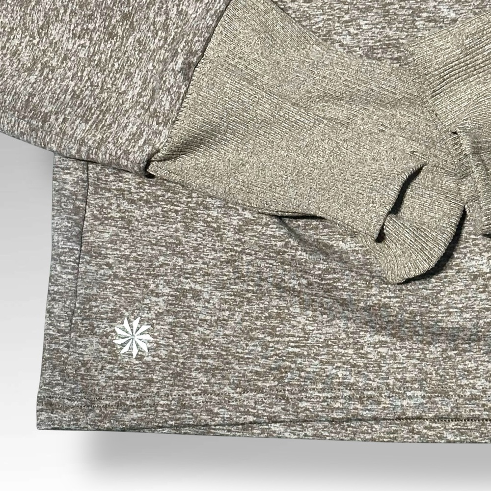 Athleta Long Sleeve Insulated Top Heather Tan Brown Thumb Loops Holes Women S - Picture 9 of 9